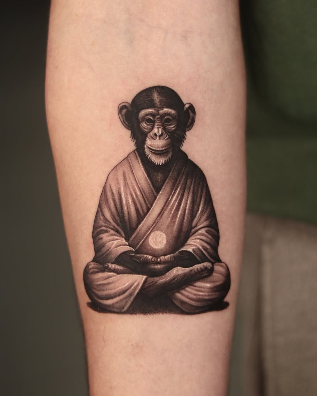 A peaceful monkey tattoo embodying tranquility Tattoo Design