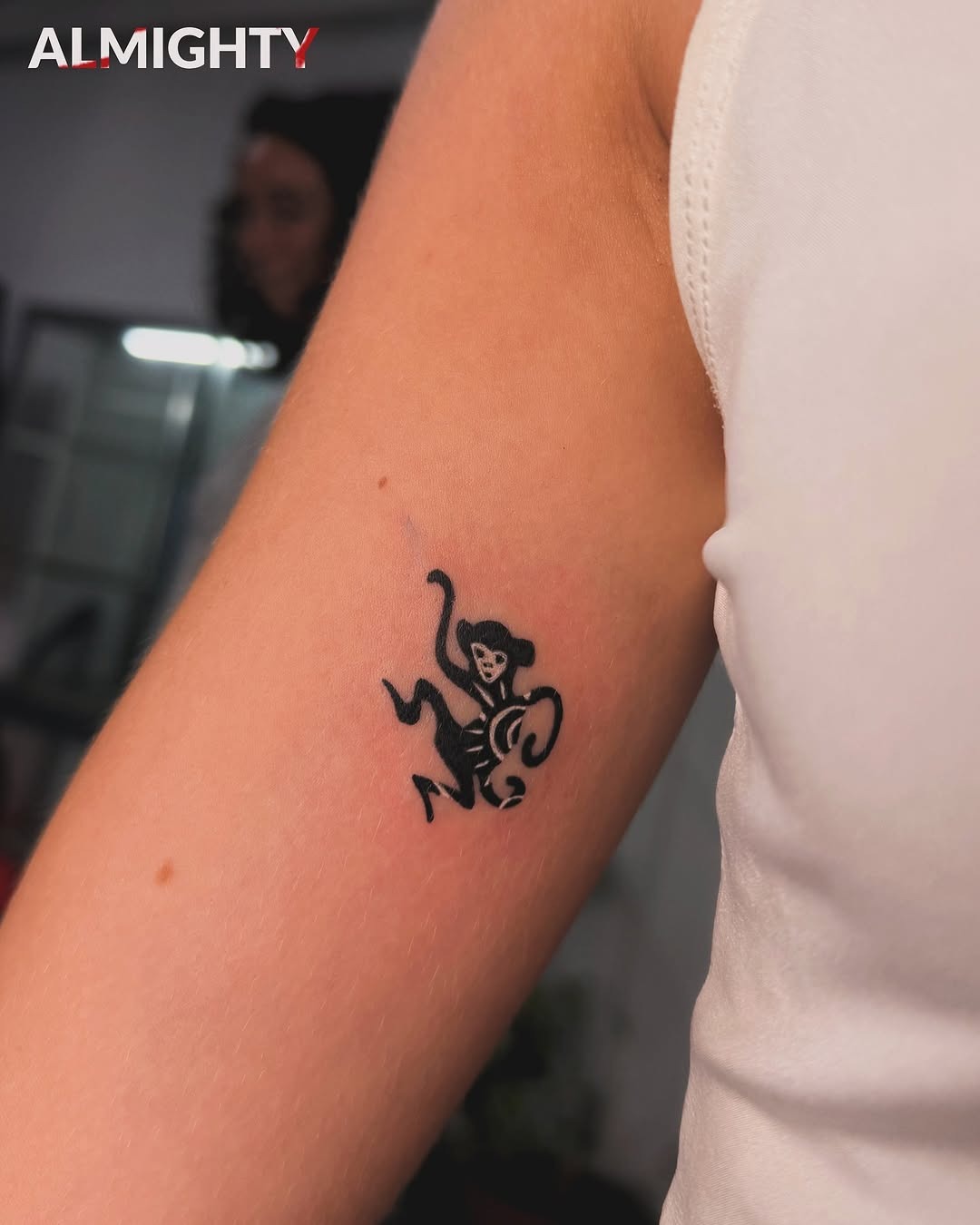 Stylish Skeleton Monkey Tattoo on Arm Tattoo Design