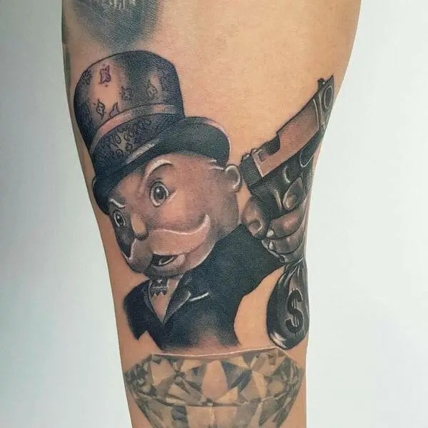Gangsta Monopoly Man Tattoo Design
