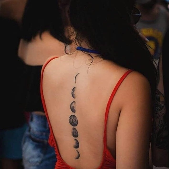 Back Moon Phases Tattoo Tattoo Design