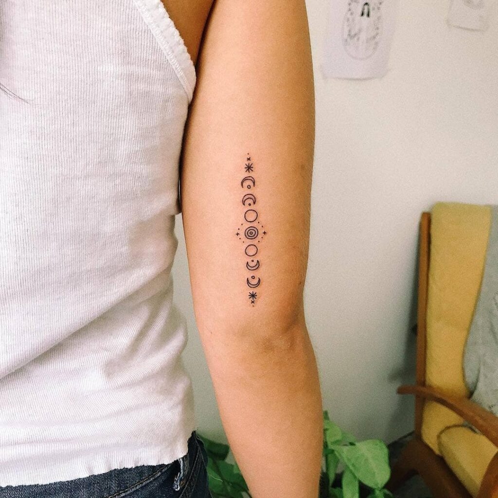 Celestial Moon Phases Arm Tattoo Tattoo Design