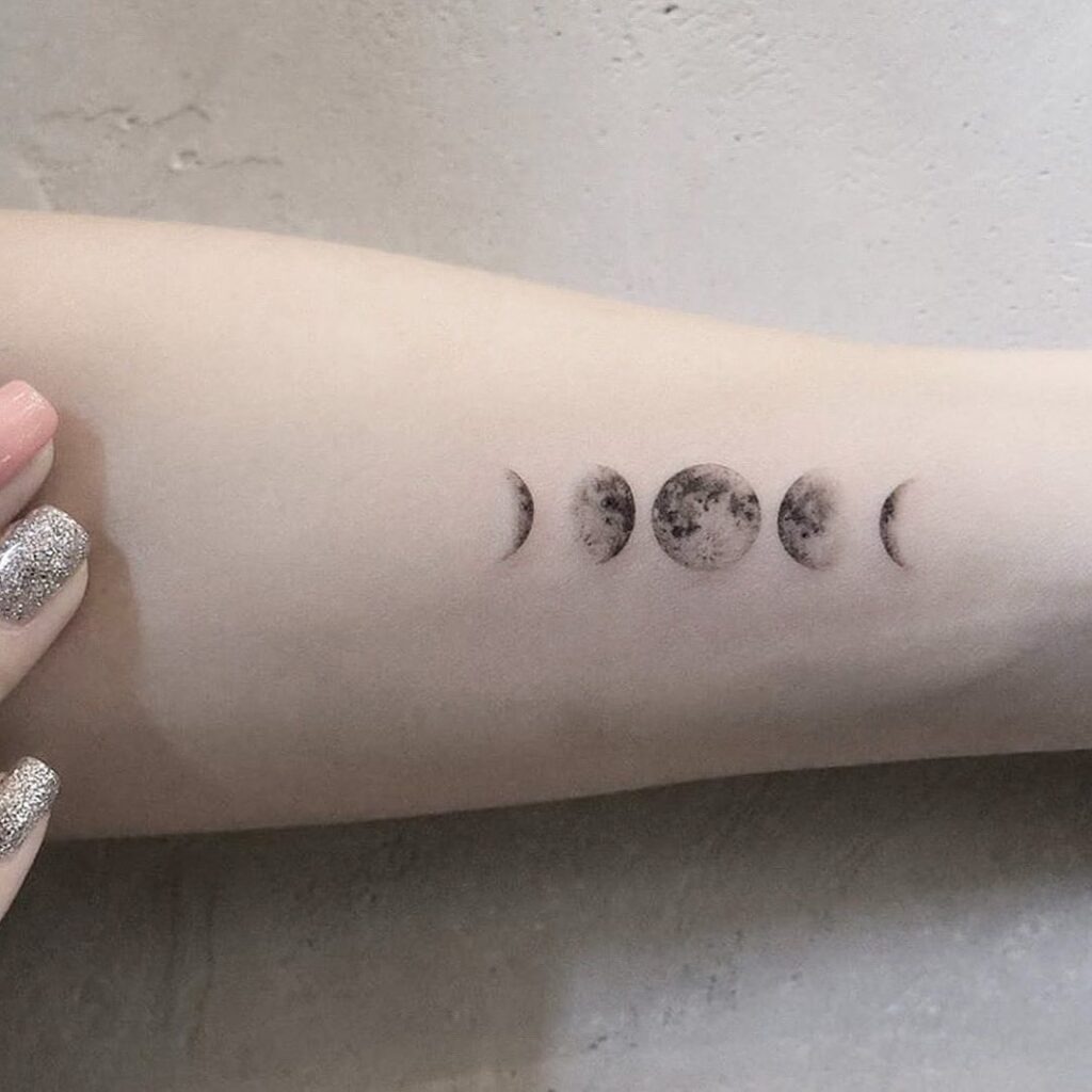 Delicate Inner Arm Moon Phases Tattoo Tattoo Design