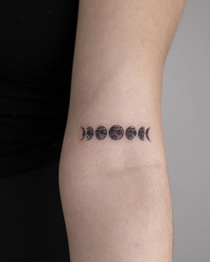 Detailed Moon Phases Forearm Tattoo Tattoo Design