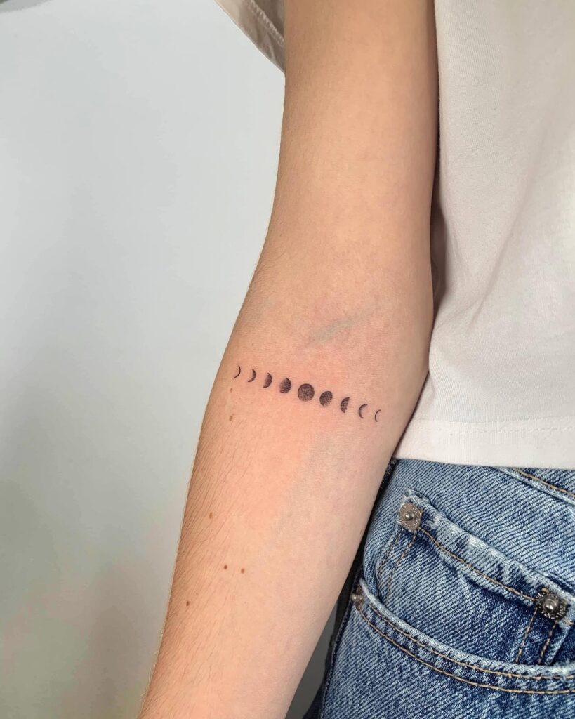 Horizontal Moon Phases Arm Tattoo Tattoo Design