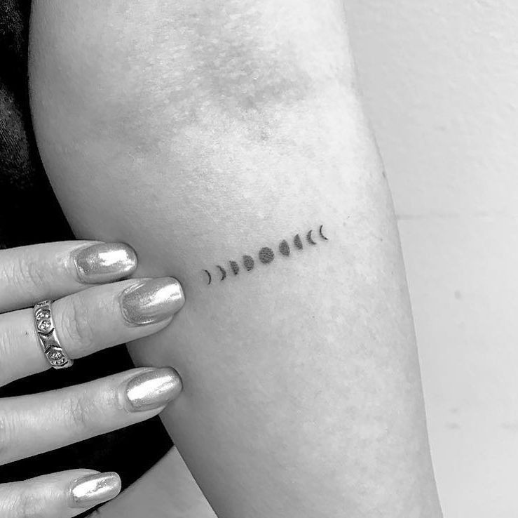 Minimalist Arm Moon Phases Tattoo Tattoo Design