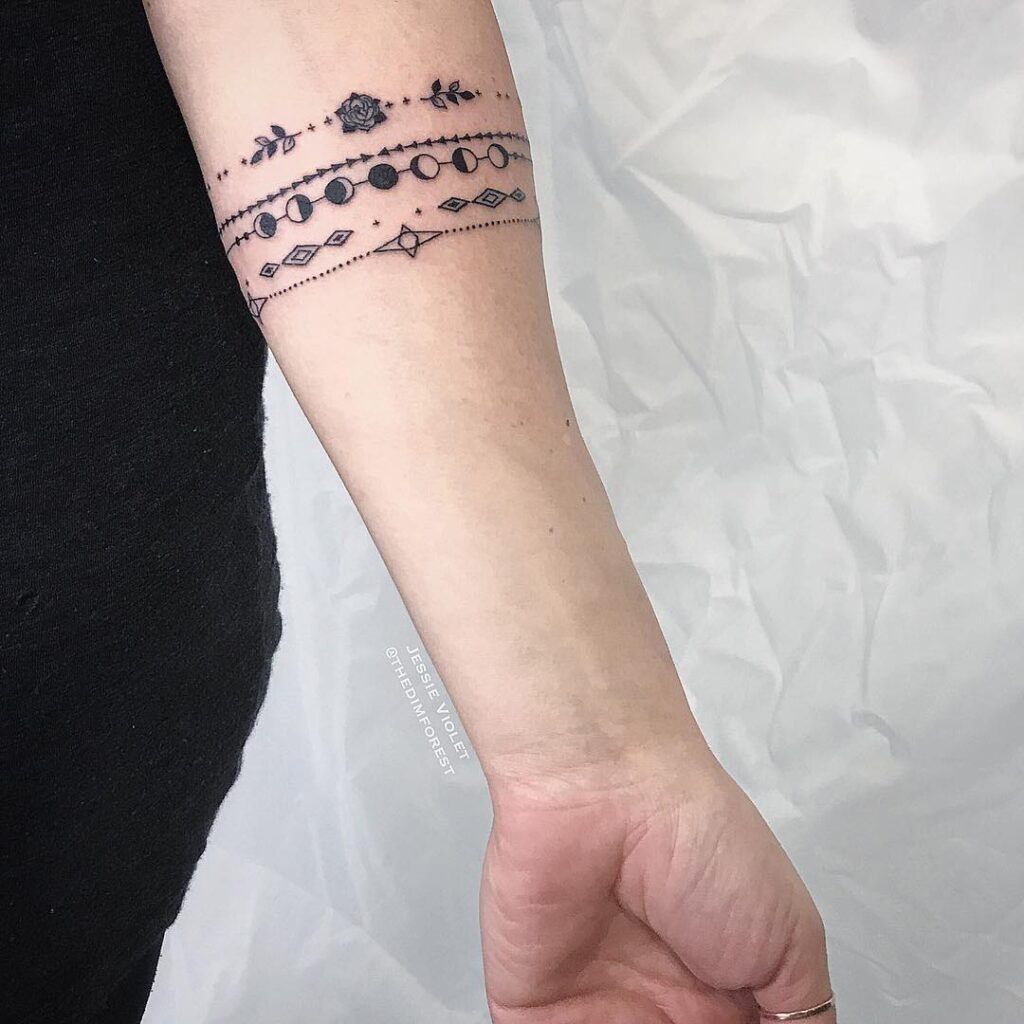 Moon Phases Bracelet Tattoo Tattoo Design