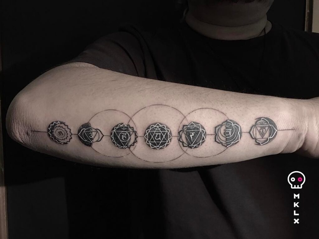 Moon Phases with Chakras Arm Tattoo Tattoo Design