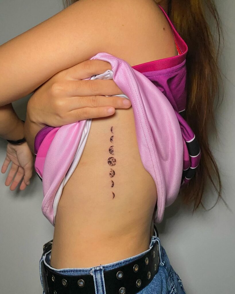 Side Rib Moon Phases Tattoo Tattoo Design