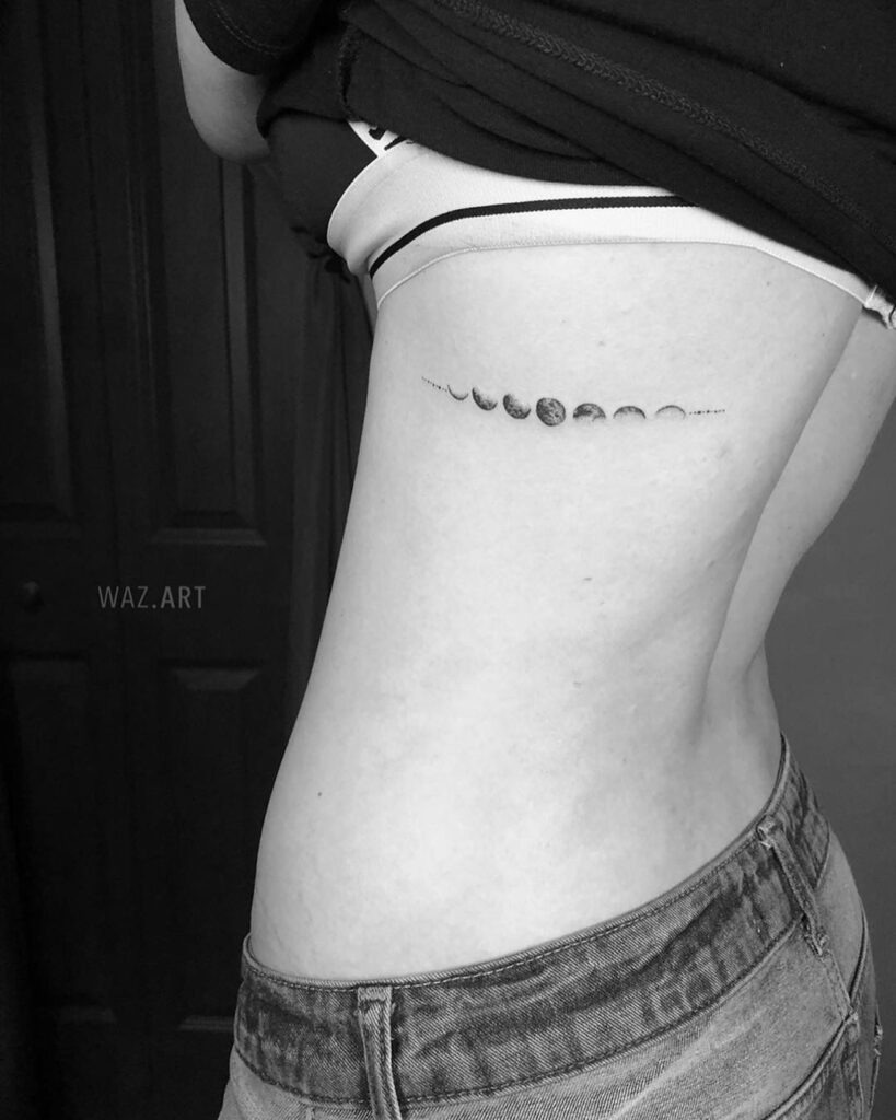 Side Rib Moon Phases Tattoo Tattoo Design