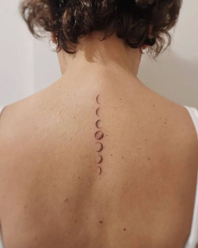 Spine Moon Phases Tattoo Tattoo Design