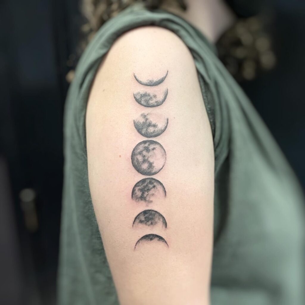 Upper Arm Moon Phases Tattoo Tattoo Design