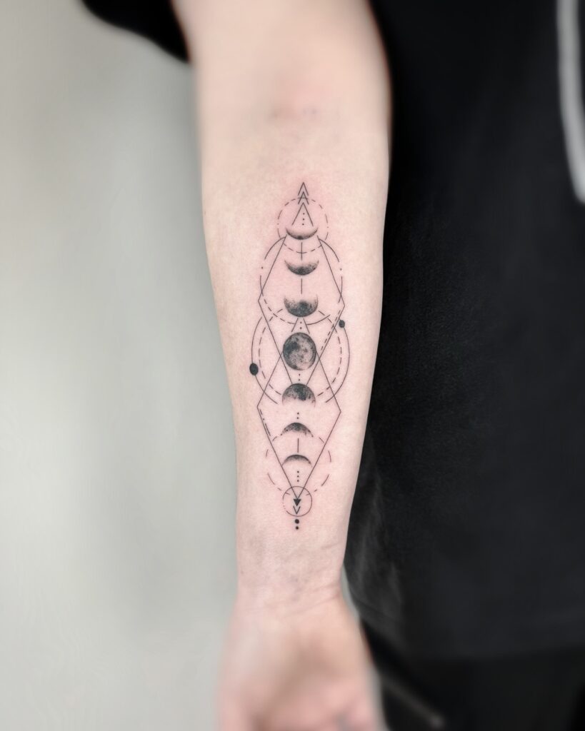 Geometric Moon Phases Tattoo Tattoo Design