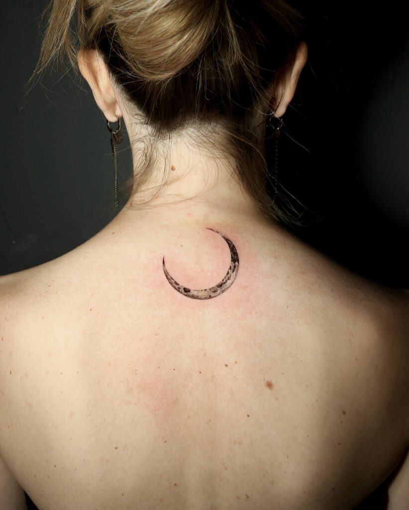 Lunar Crescent Back Tattoo Tattoo Design