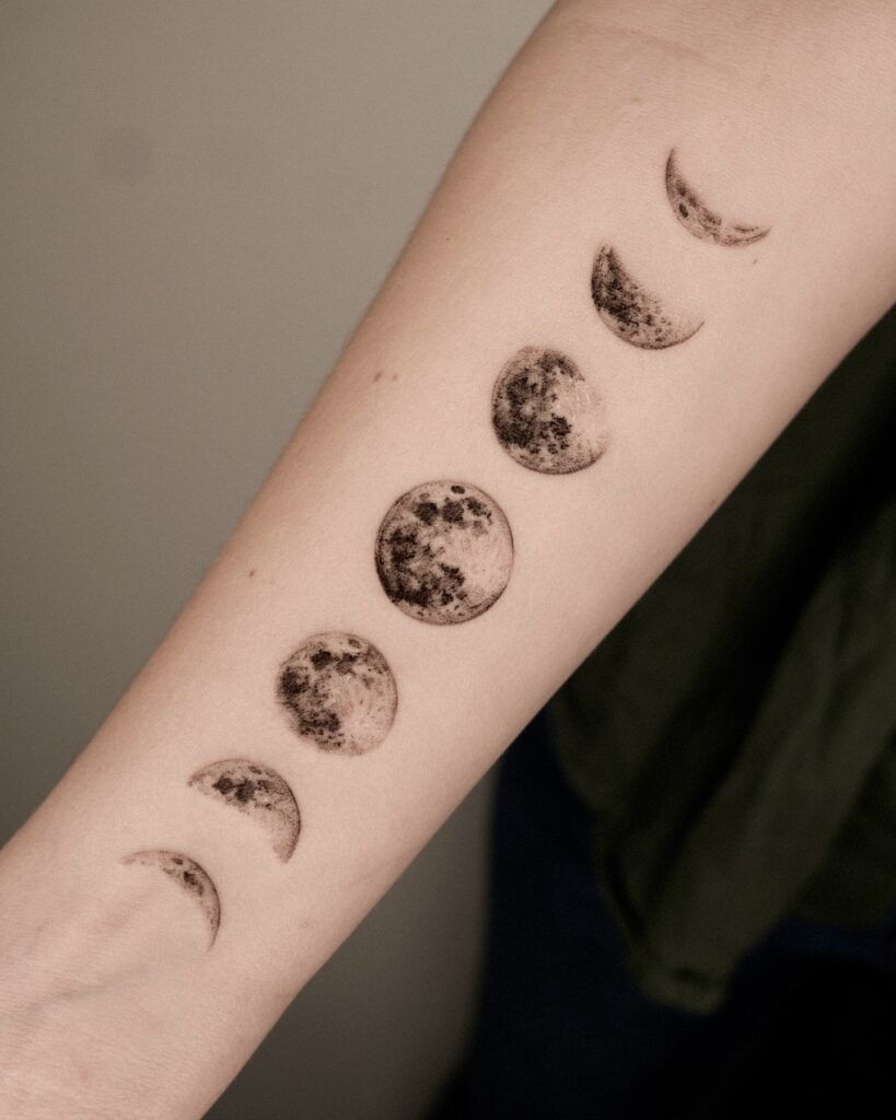 Lunar Cycle Realism Tattoo Tattoo Design