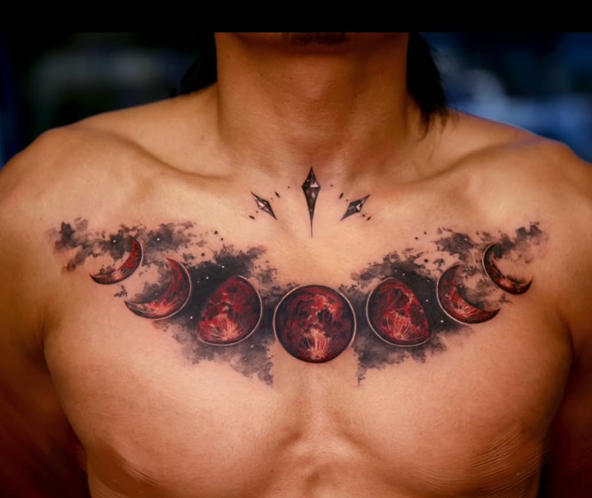 Lunar Eclipse Chest Tattoo Tattoo Design