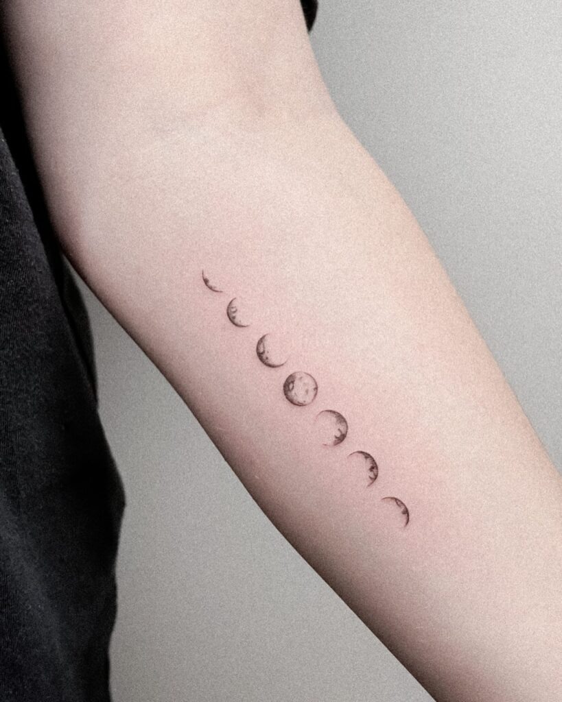 Lunar Phases Forearm Tattoo Tattoo Design