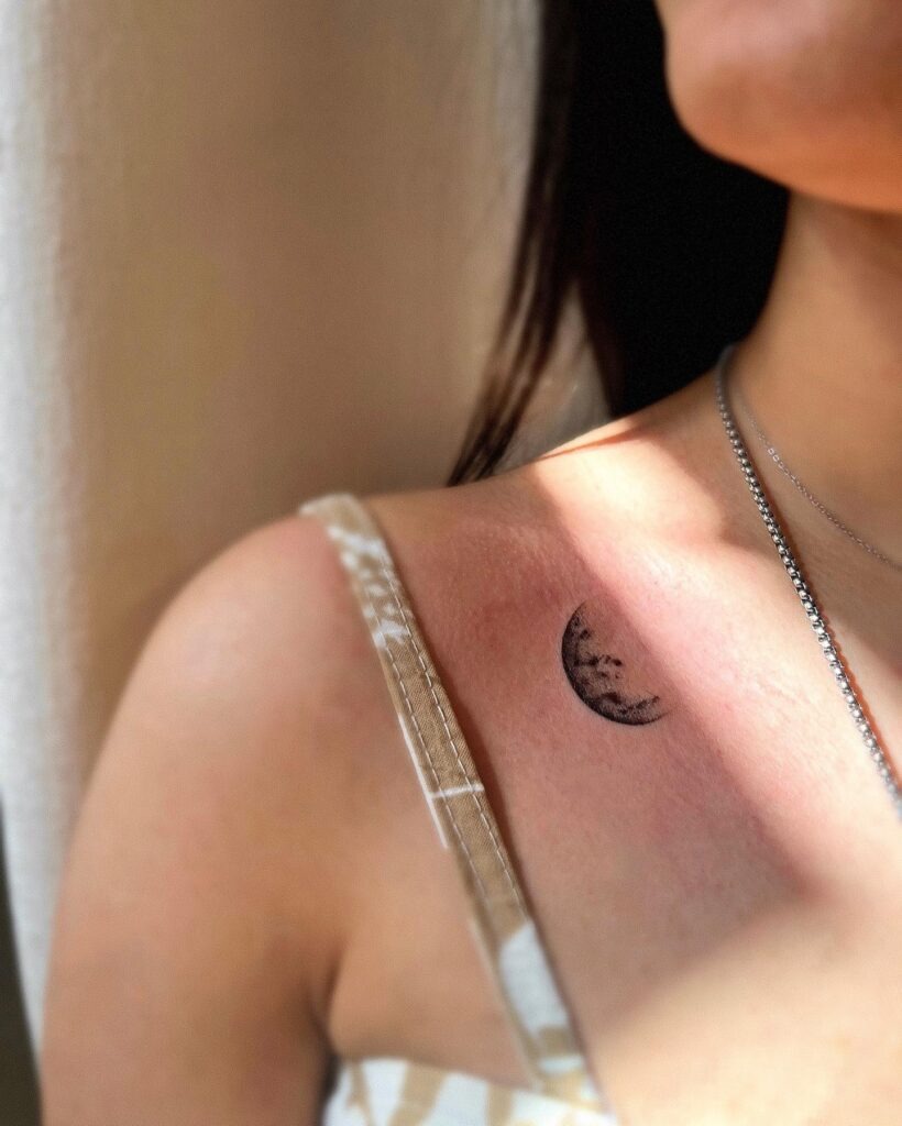Minimalist Crescent Moon Tattoo Tattoo Design