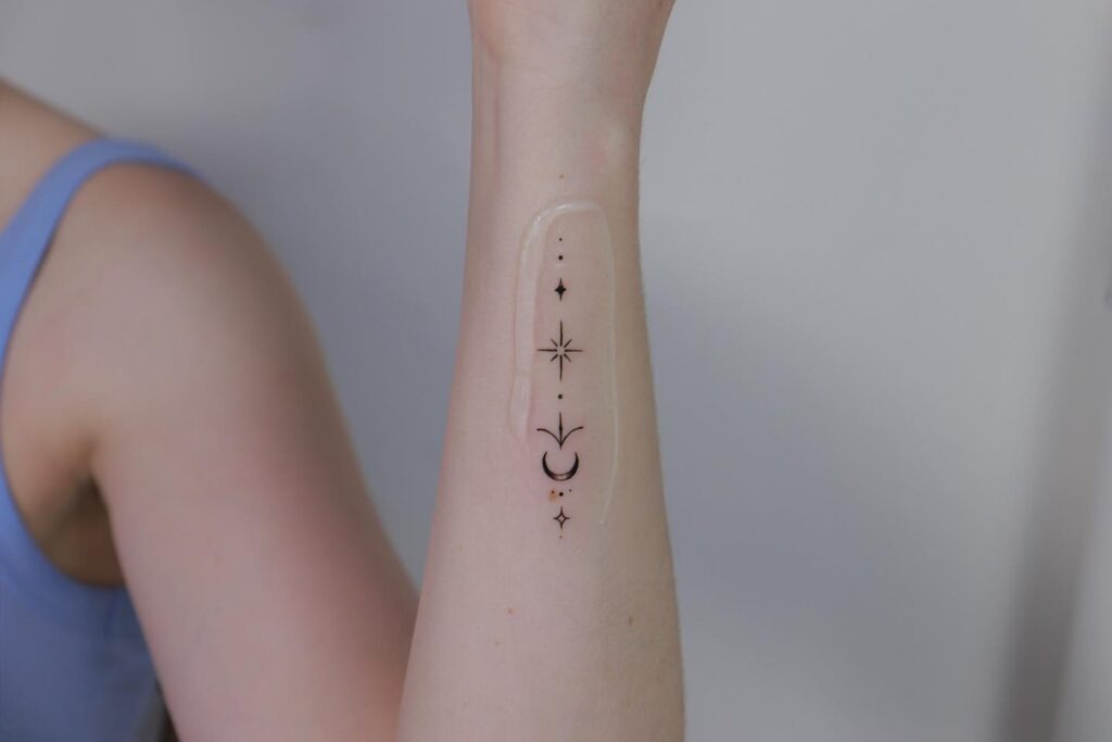 Minimalist Lunar Alignment Tattoo Tattoo Design