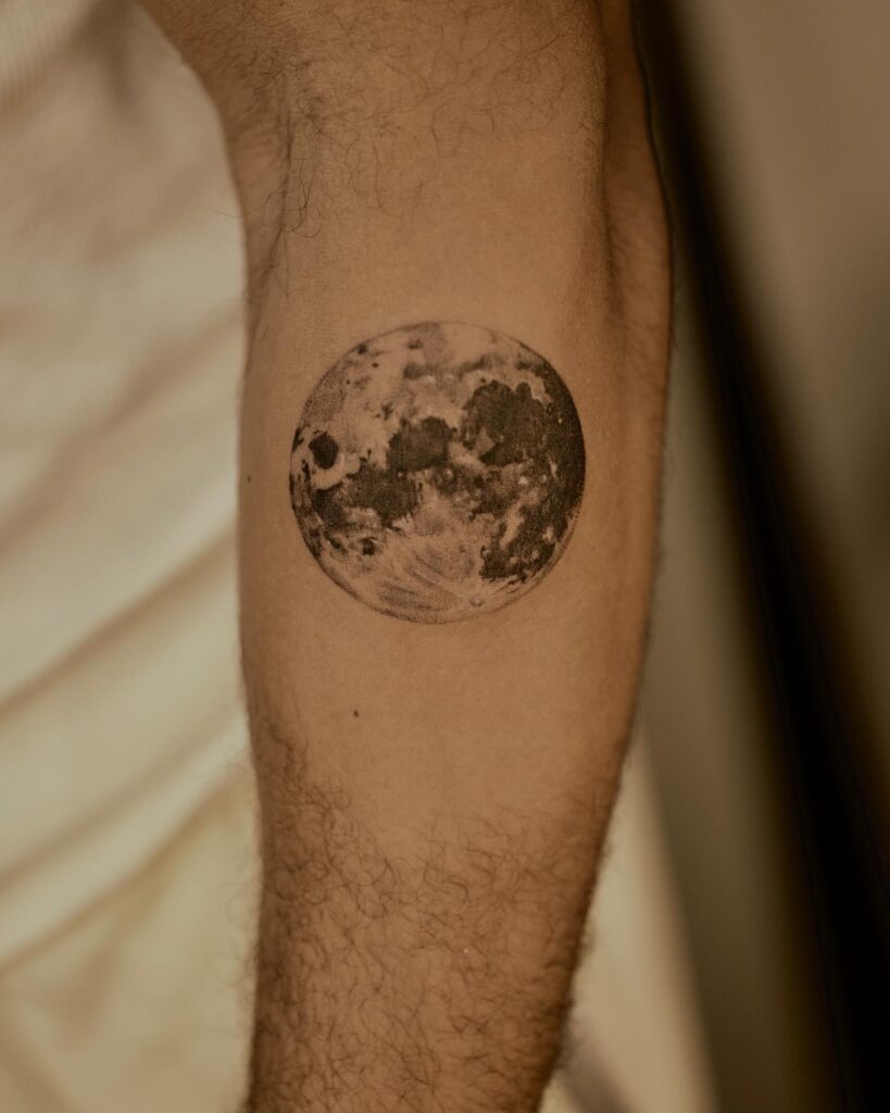Realistic Full Moon Tattoo Tattoo Design
