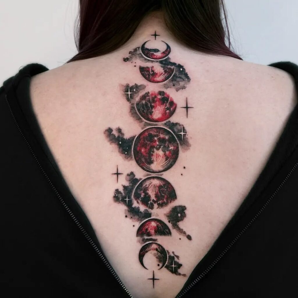Red Eclipse Moon Phase Tattoo Tattoo Design