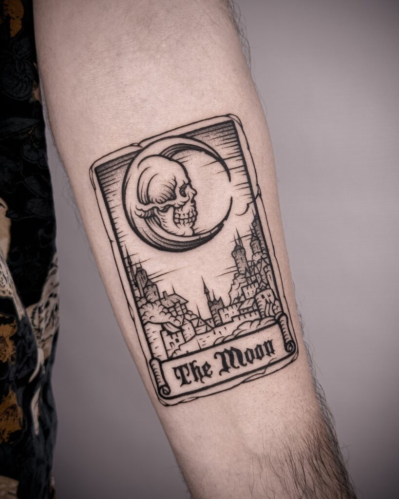 Skull Moon Tarot Card Tattoo Tattoo Design