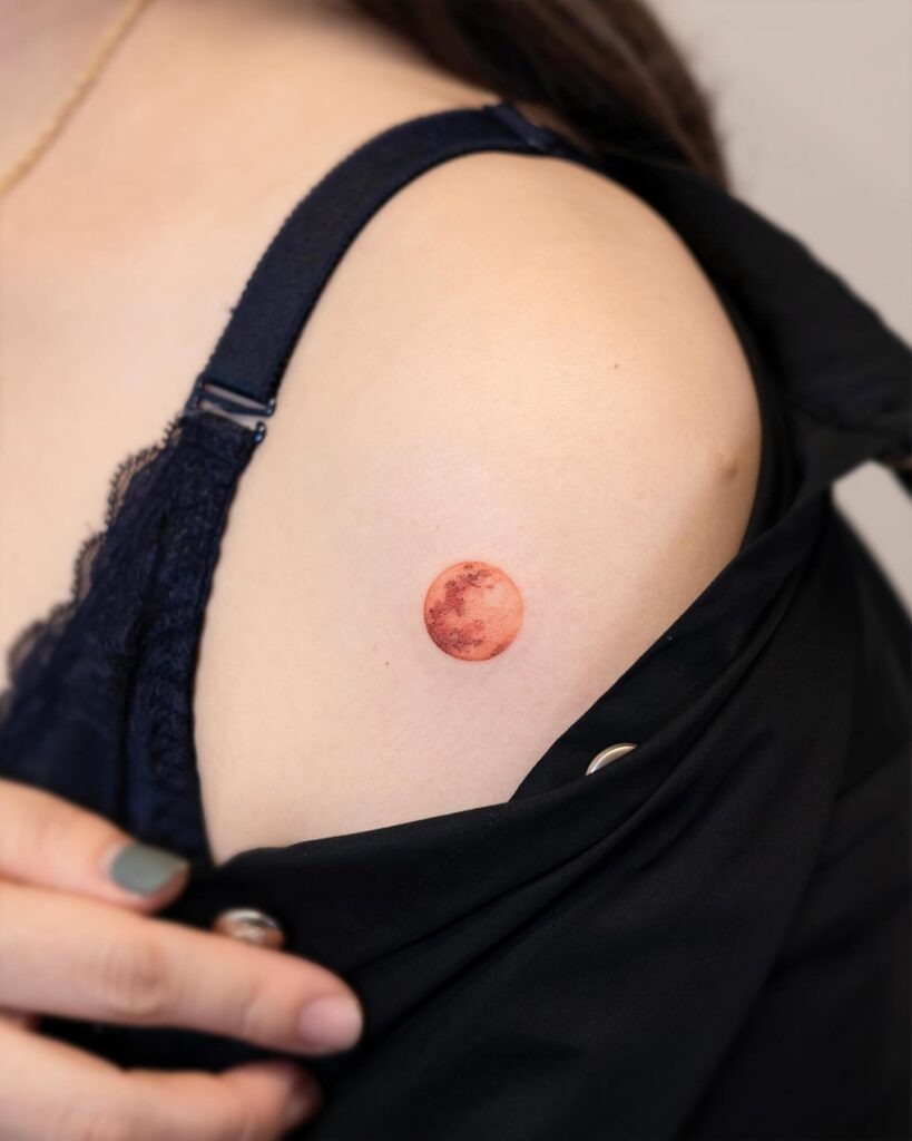 Tiny Blood Moon Tattoo Tattoo Design
