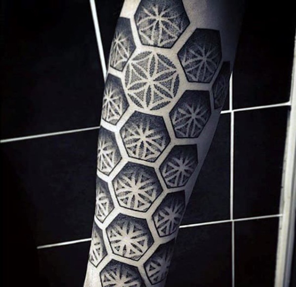 Asian Inspired Multi-Element Mosaic Tattoo Tattoo Design