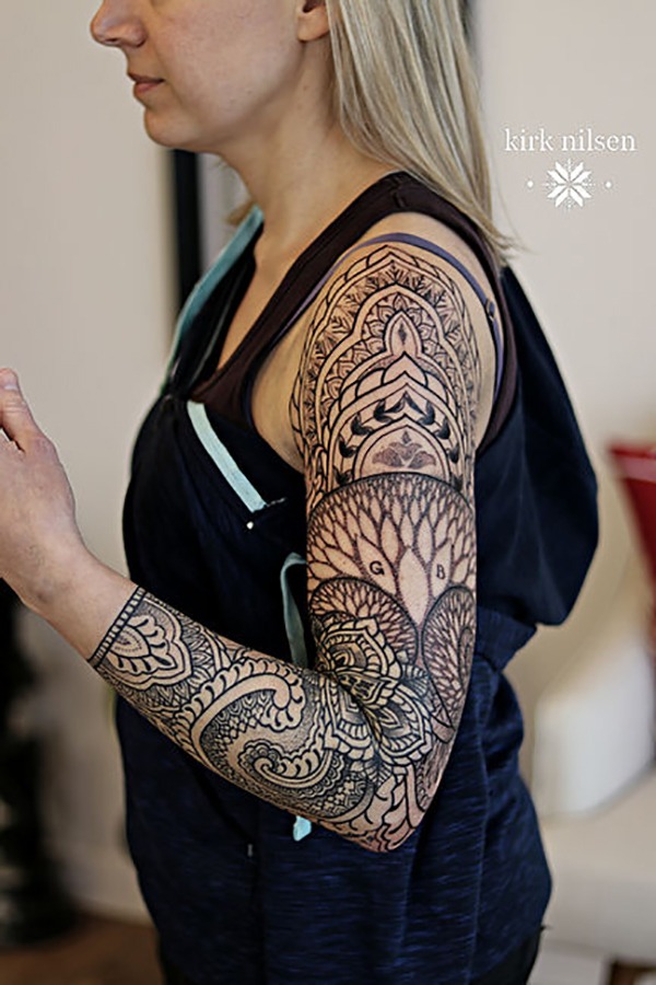 Blue and Purple Mosaic Octopus Tattoo Tattoo Design