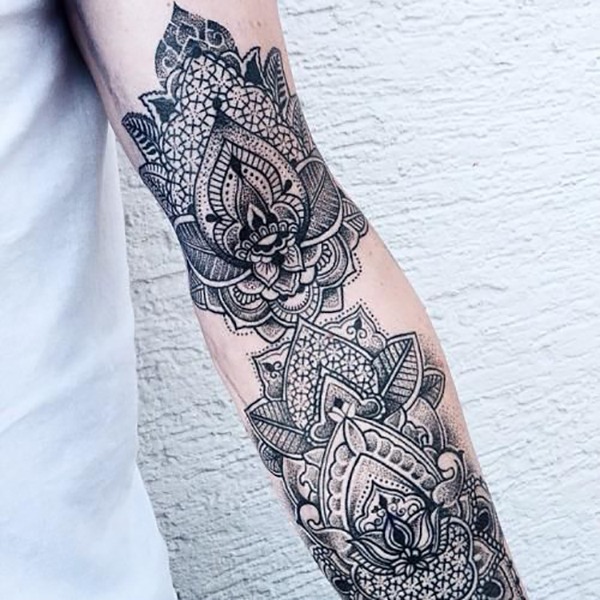 Colorful Stained Glass Rose Mosaic Tattoo Tattoo Design