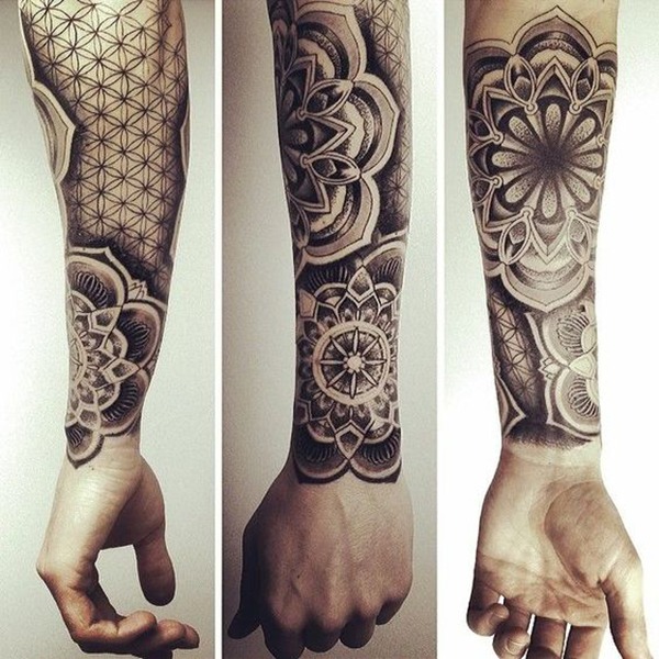 Complete Upper Body Spiral Mandala Mosaic Tattoo Tattoo Design