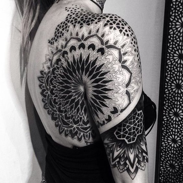 Grayscale Mosaic Elephant Tattoo with ColorFlower Tattoo Ideas Tattoo Design