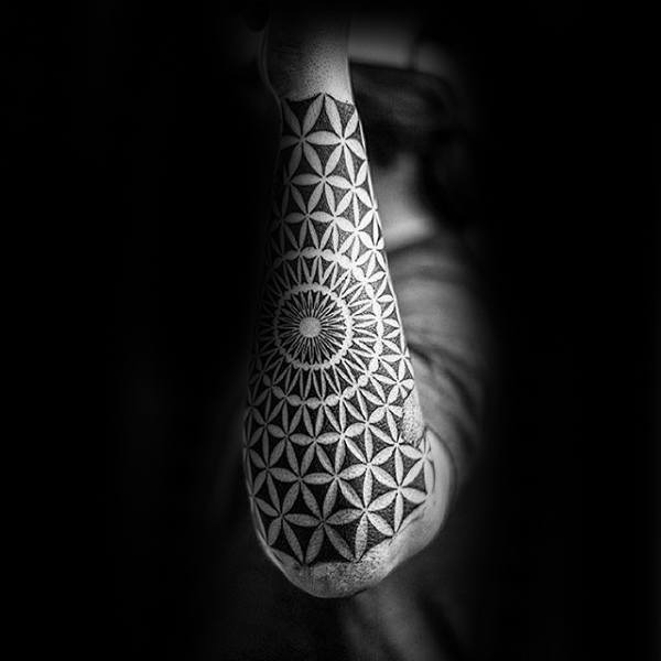 Half Sunburst Mandala Mosaic Chest Tattoo Mosaic Tattoo Ideas Tattoo Design