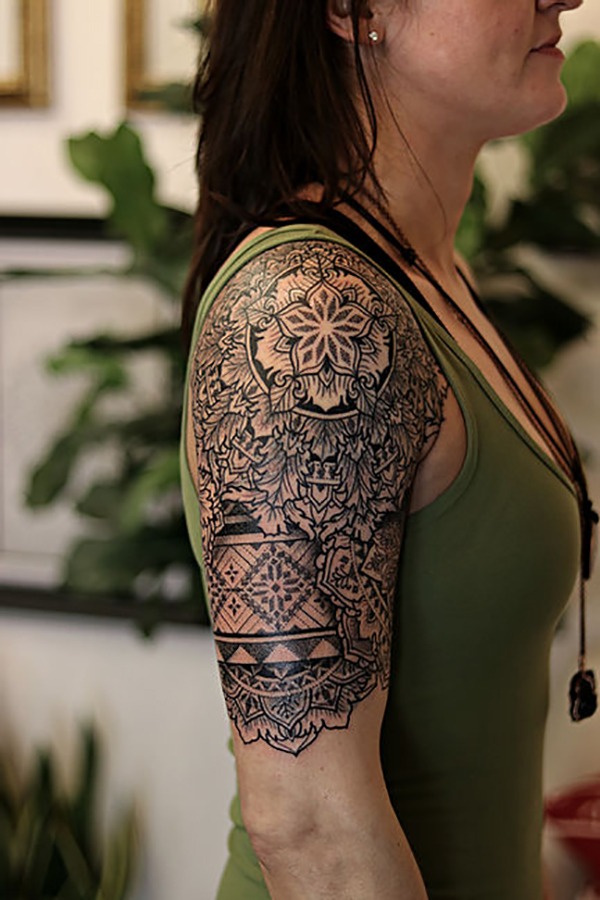 Mosaic Cheshire Cat Mandala Tattoo on Thigh Tattoo Ideas Tattoo Design