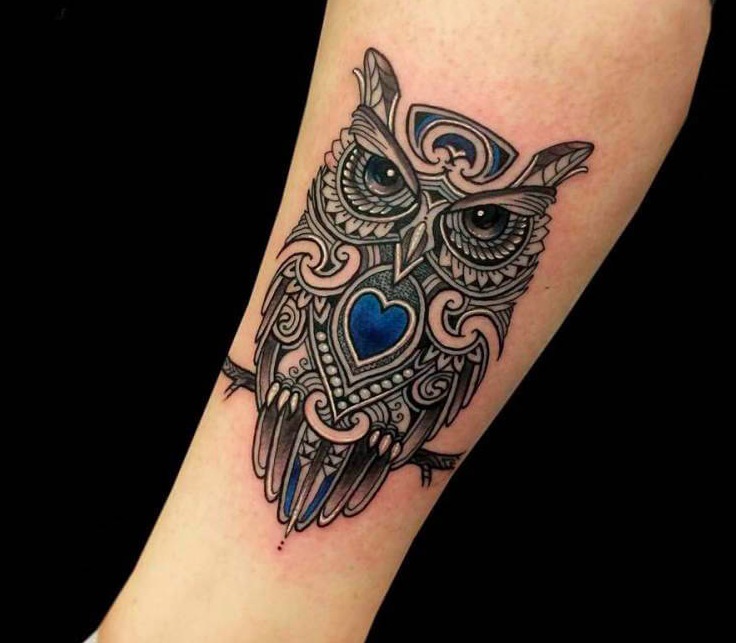 Mosaic Forearm Tattoo with Blue Gemstone Mosaic Art Tattoo Design