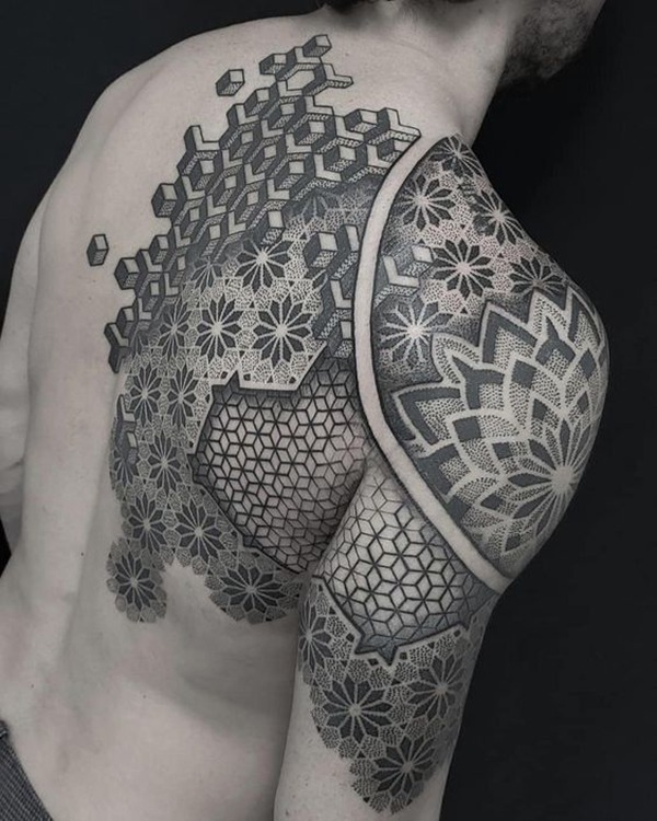 Wind and Waves Mosaic Arm Sleeve Tattoo Mosaic Tattoos Tattoo Design