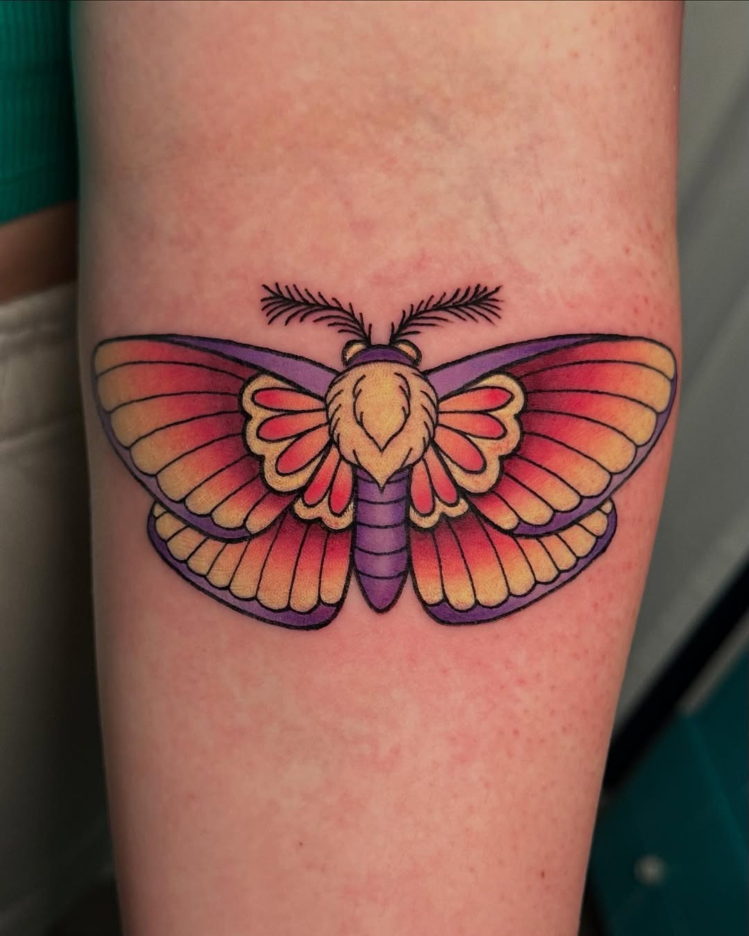 A vibrant moth tattoo in stunning detail Tattoo Design