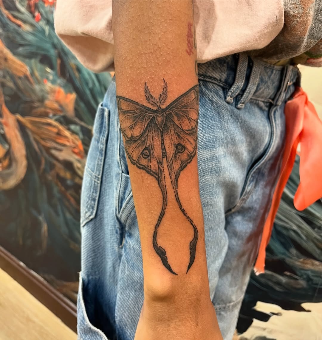 Detailed and unique moth tattoo design. Tattoo Design