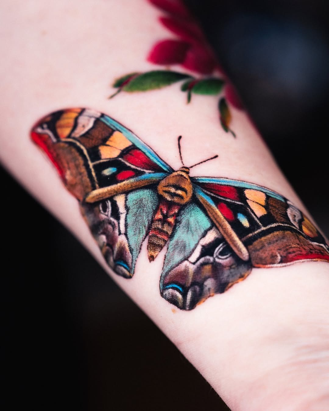 Stunning Colorful Moth Tattoo Design Tattoo Design