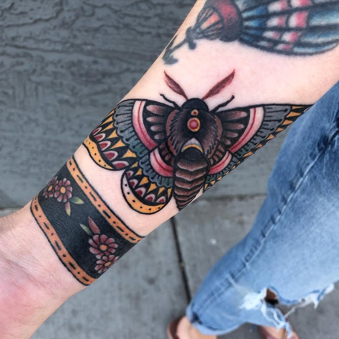Vibrant Moth Tattoo for Artistic Souls Tattoo Design