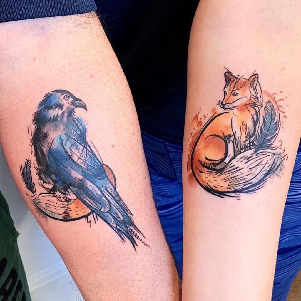 Birds in Flight Tattoo Design