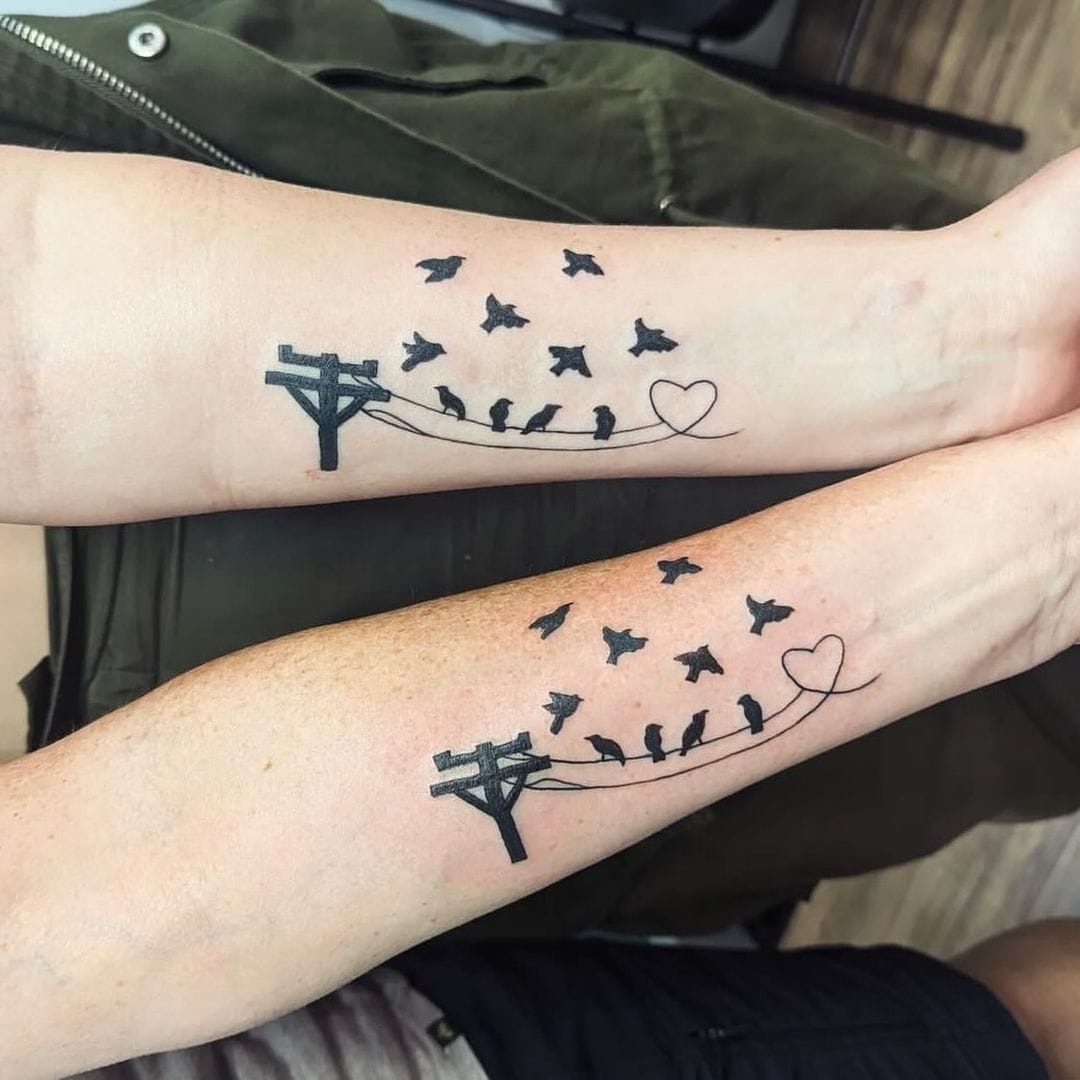 Fiery Snake Mother-Daughter Tattoo Tattoo Design