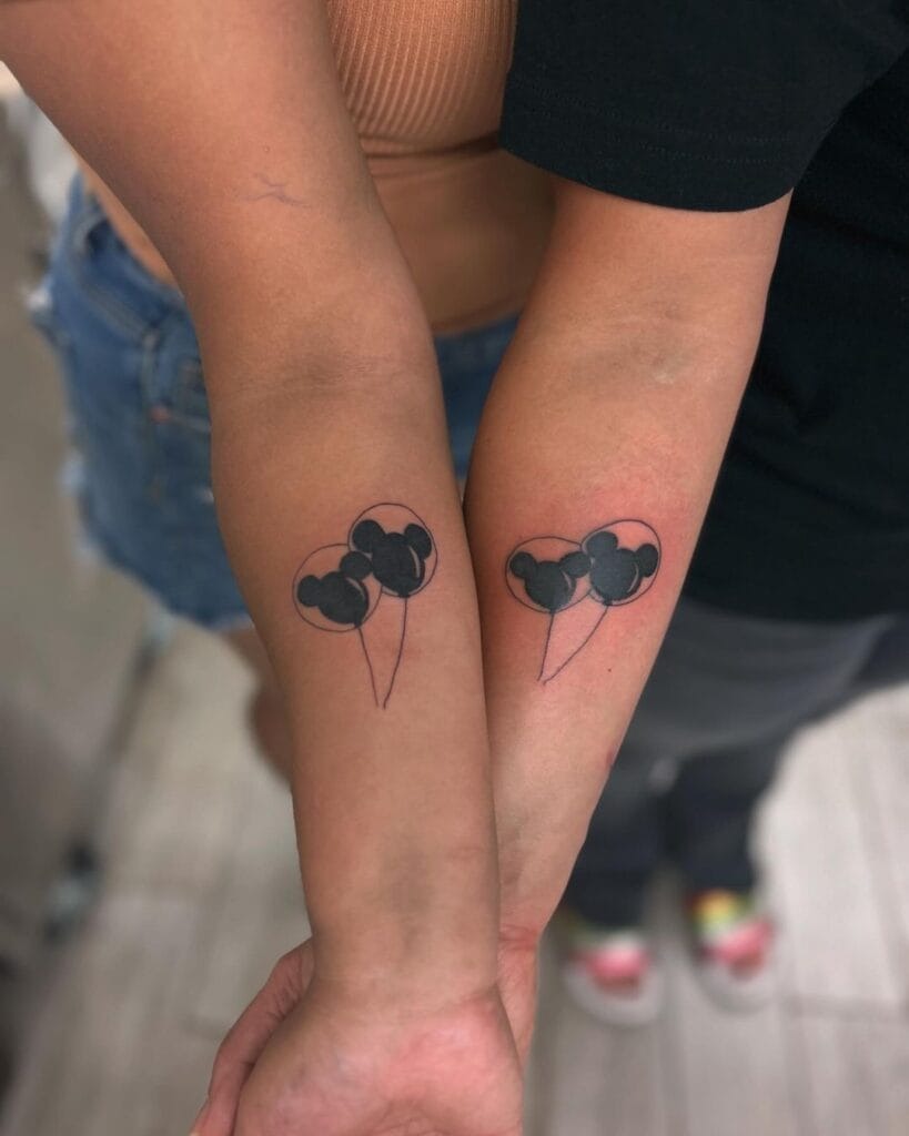 Floral Crescent Moon Mother-Daughter Tattoo Tattoo Design