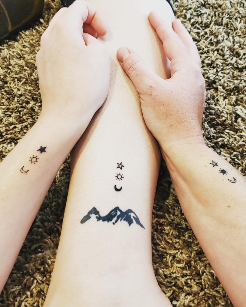 Ladybug Mother-Daughter Ankle Tattoo Tattoo Design