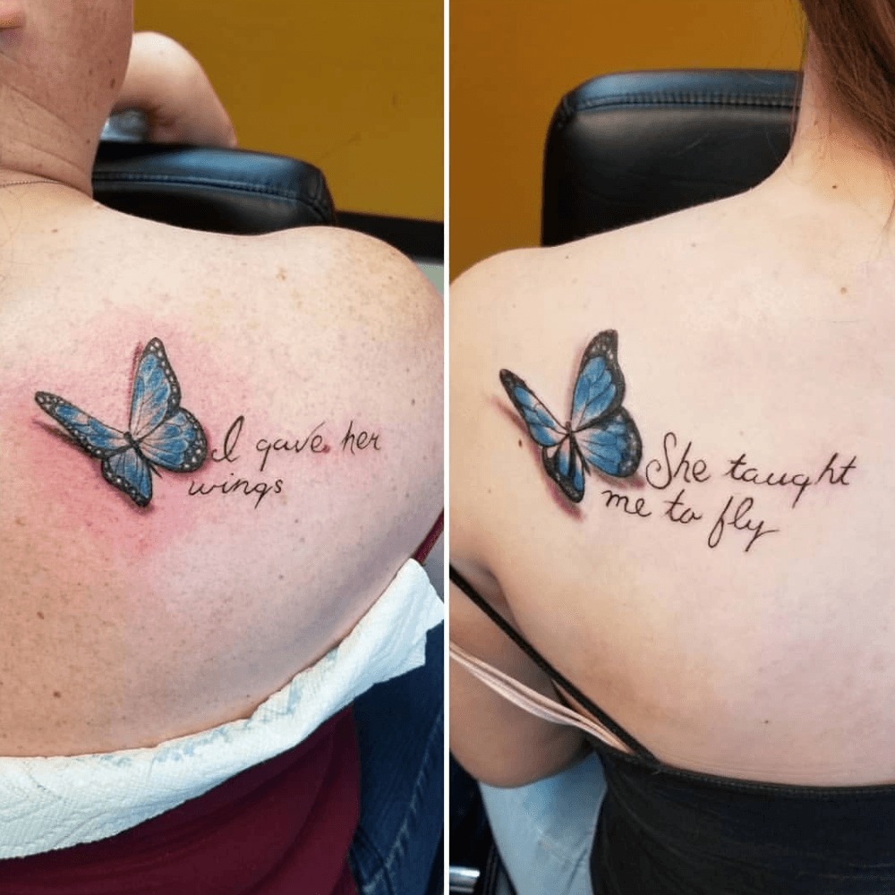 Matching Lavender Sprigs Mother-Daughter Tattoo Tattoo Design