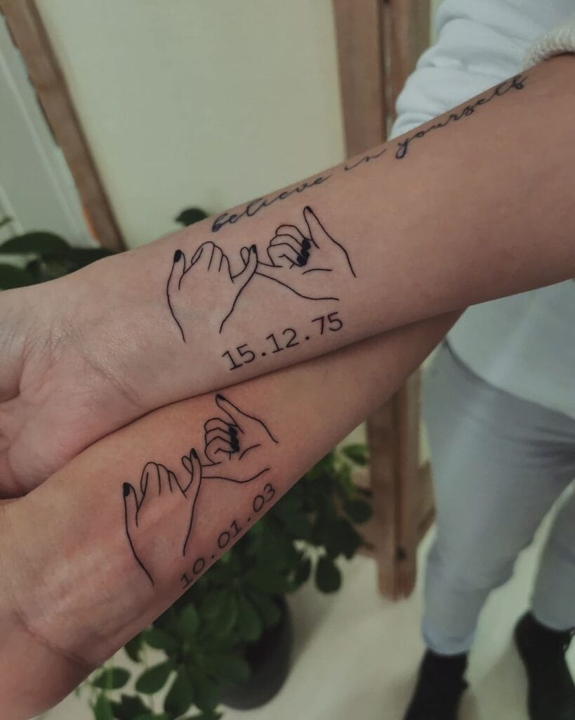 Mother-Daughter Infinity Rose Tattoo Tattoo Design