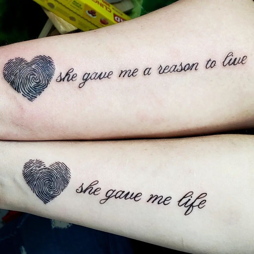 Sunflower and Crescent Moon Mother-Daughter Tattoo Tattoo Design