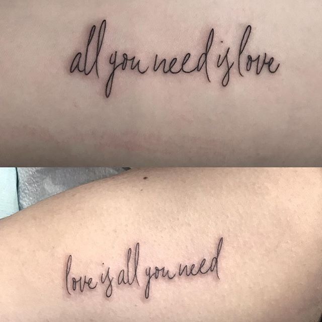 “All You Need is Love” Coordinating Tattoo Tattoo Design
