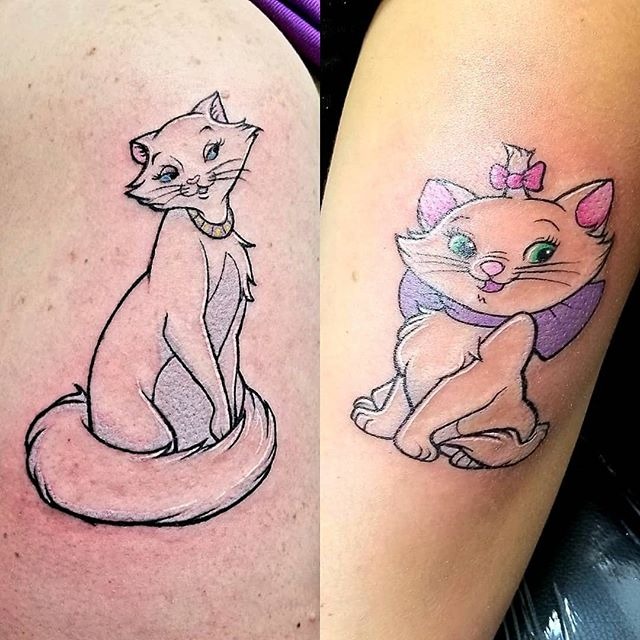 Aristocats Mother and Kitten Matching Tattoos Tattoo Design