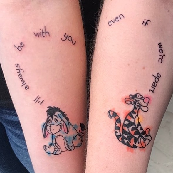 “…Even if We’re Apart” Eeyore & Tigger Tattoo Tattoo Design
