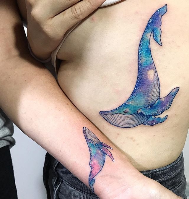 Galaxy Humpback Whales Tattoo Design Tattoo Design
